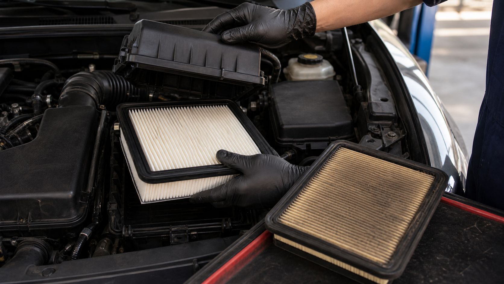 Car Air Filter Replacement Cycles Explained in a realistic automotive scene