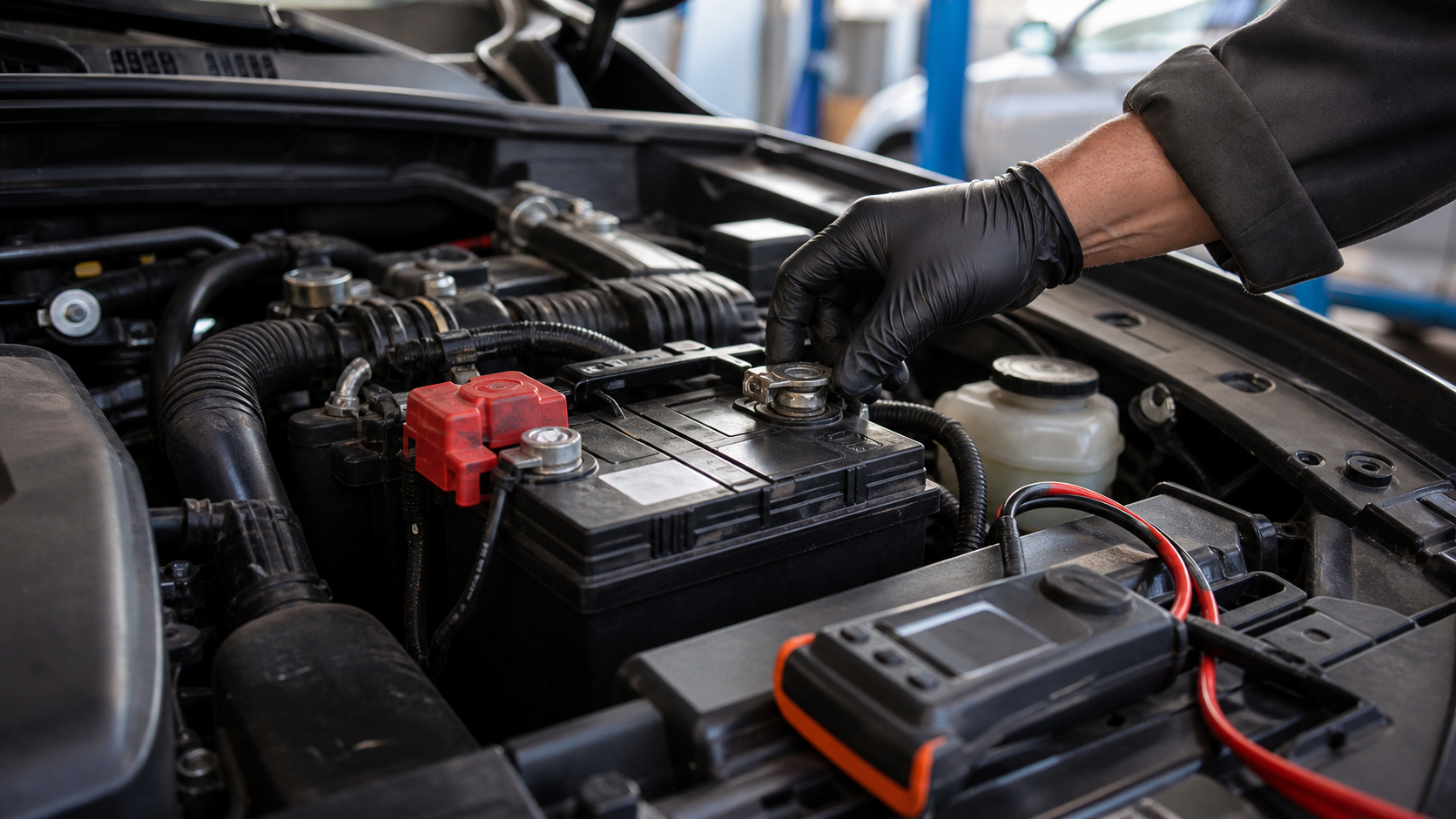 Car Battery Maintenance and Replacement Timelines Explained in a realistic automotive scene