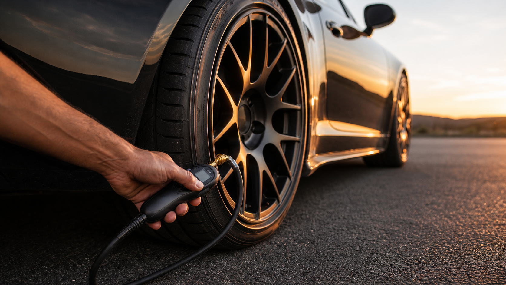 How Tire Pressure Affects Speed and Grip in a realistic automotive scene