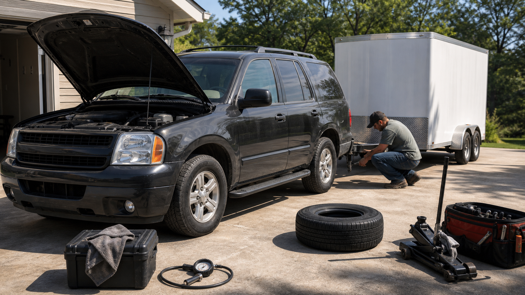 Maintenance Cycles for Vehicles Used for Towing in a realistic automotive scene