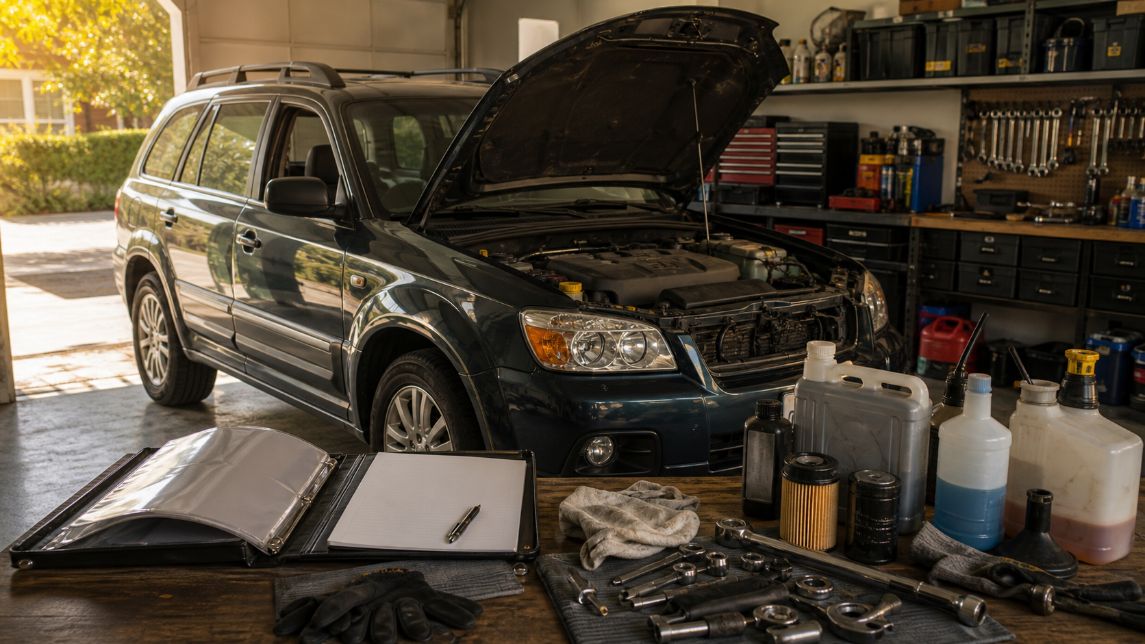 The Best Long-Term Maintenance Tips for Road Trip Vehicles in a realistic automotive scene