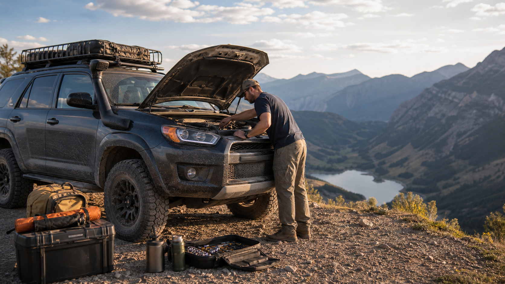 The Ultimate Maintenance Guide for Adventure Road Trips in a realistic automotive scene