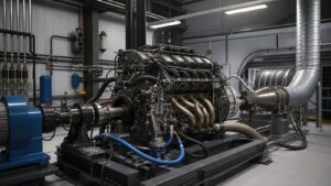 Editorial automotive image showing unbranded vehicle on chassis dynamometer without readable screens for Horsepower and Torque Science Explained: How Modern Cars Are Really Built
