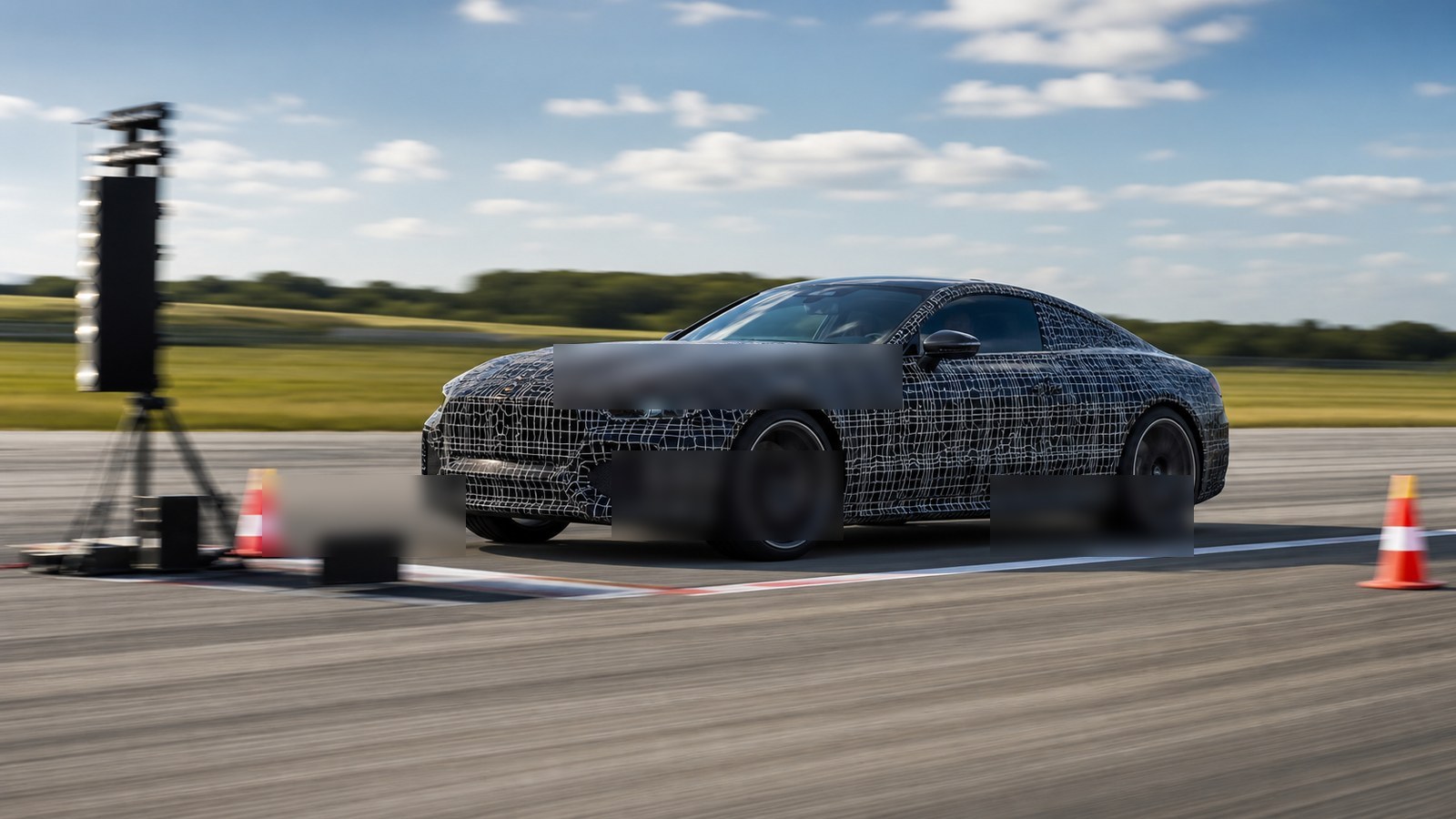 Editorial automotive image showing unbranded performance car accelerating on a closed test track for The Complete Guide to Acceleration and Speed Profiles: What Every Driver Should Know