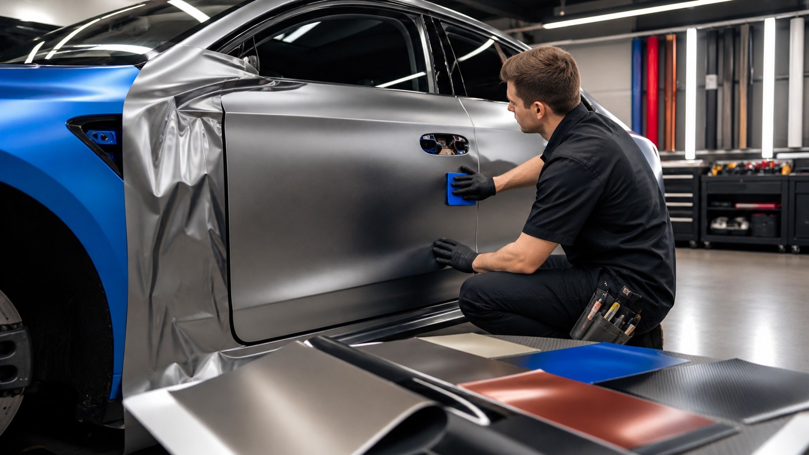 Editorial image for Paint, Wraps and Finishes Explained: How Modern Cars Are Really Built with an unbranded vehicle scene and no text